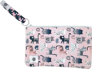 Pomchies Stylish Toiletry Bags for Traveling - Small Makeup Bags for Women - Water Resistant Pom Makeup Pouch Bags Travel Organizer for Accessories - Cats Cosmetic Bags