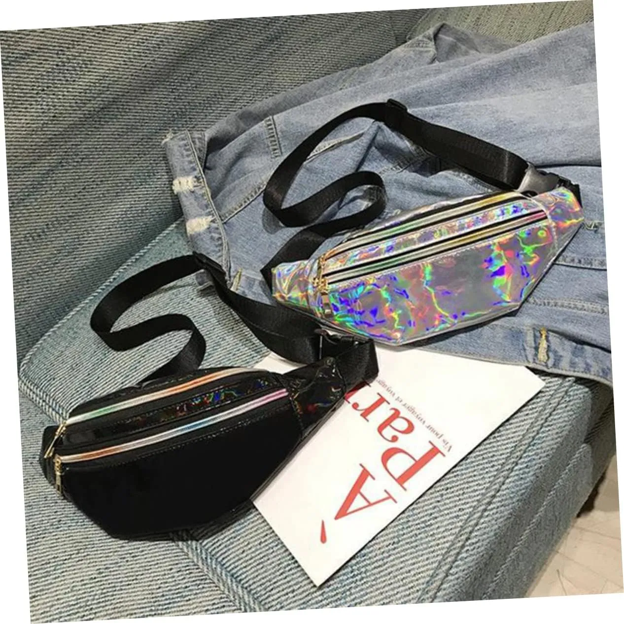 Portable Anti-theft Phone Bag Stylish Shiny Pouch Ideal for Travel Hiking and Daily Use