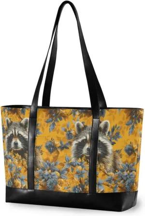 Post-impressionism Raccoon Gold professional computer tote with zipper for office with diaper bolso para laptop mujer