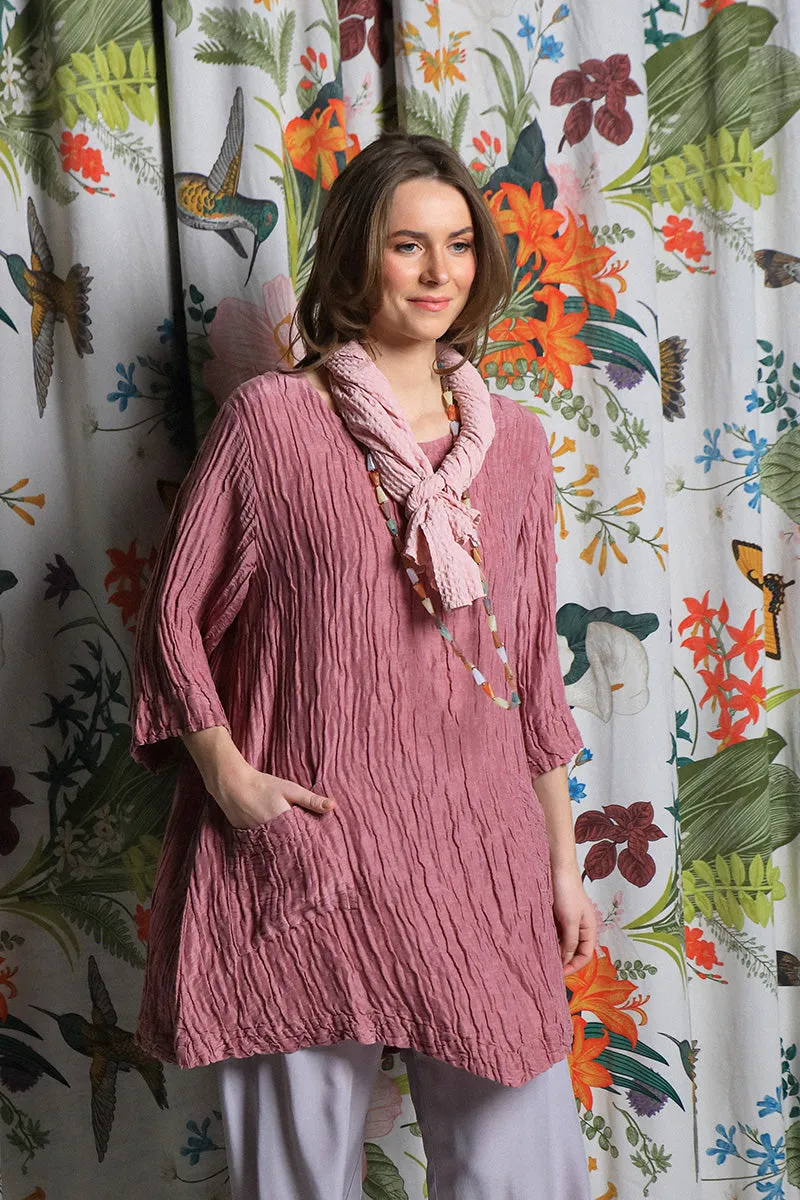 Powder Pink Textured Silk Scarf