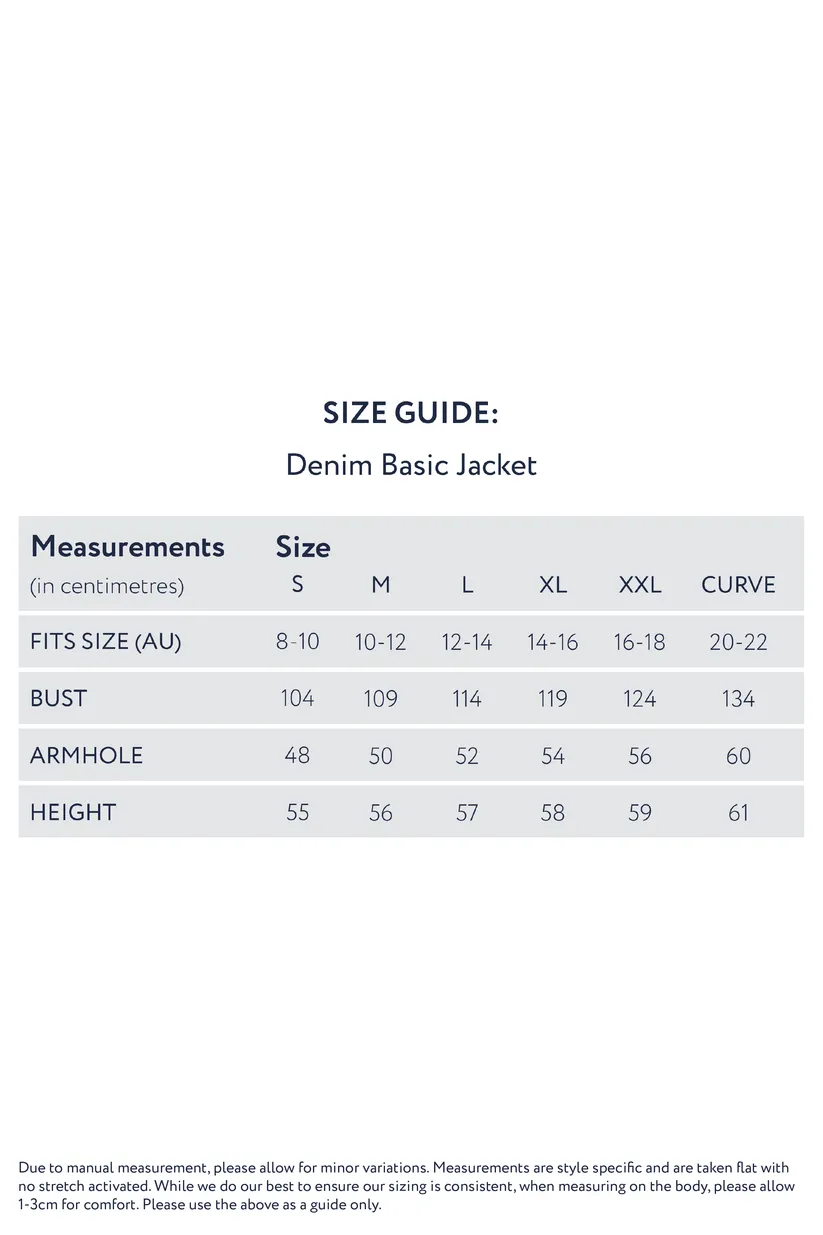 PQ Collection Denim Basic Jacket Light Wash