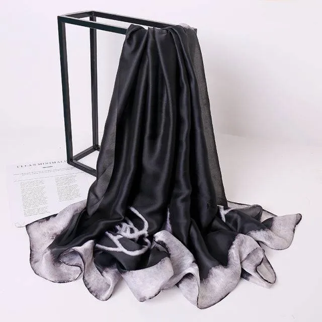 Print silk scarf for lady
