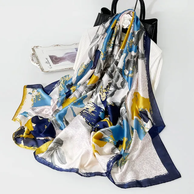 Print silk scarf for lady