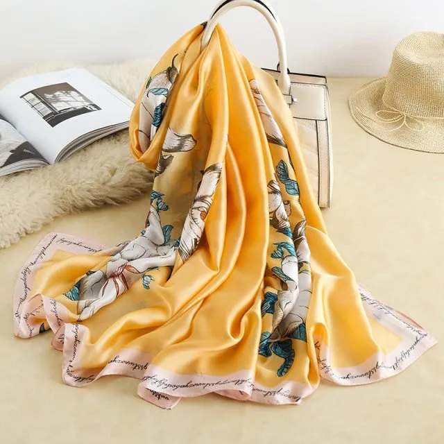 Print silk scarf for lady