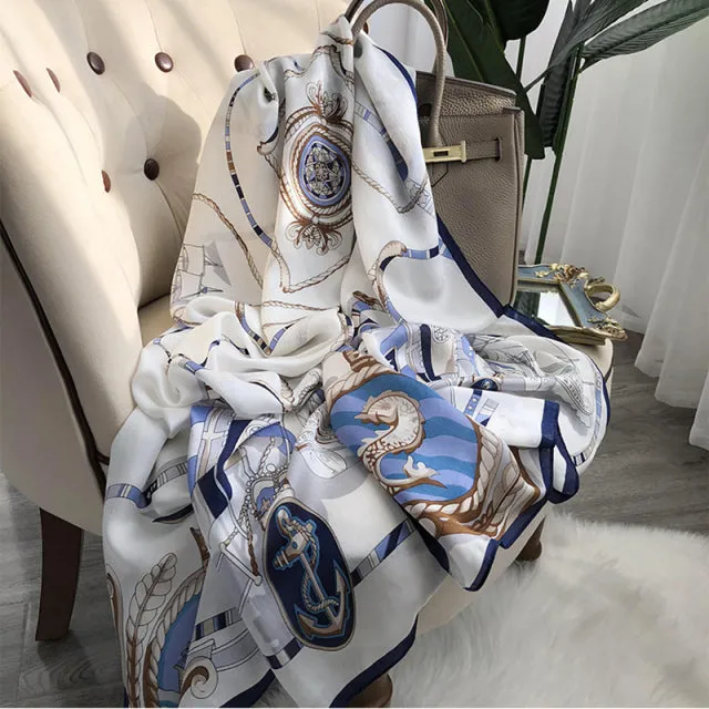 Print silk scarf for lady