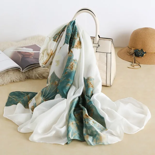 Print silk scarf for lady