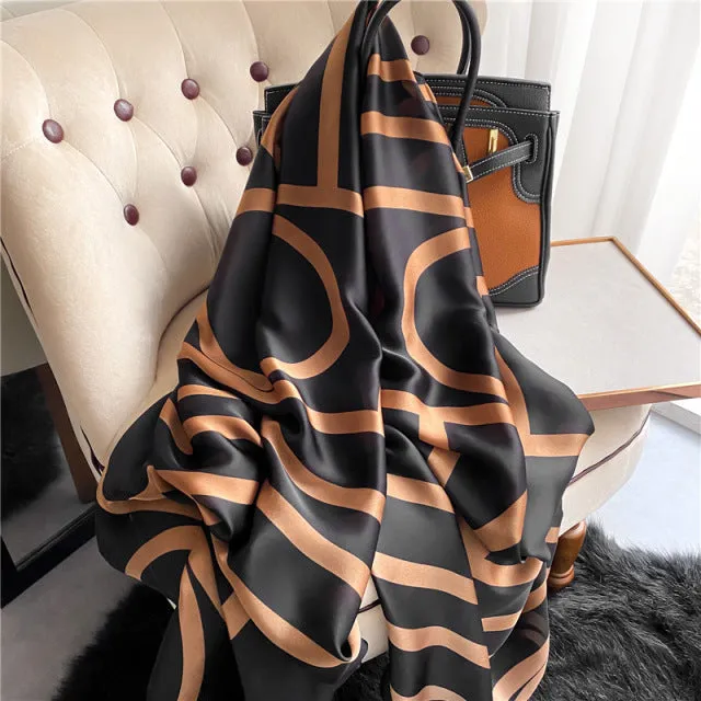Print silk scarf for lady