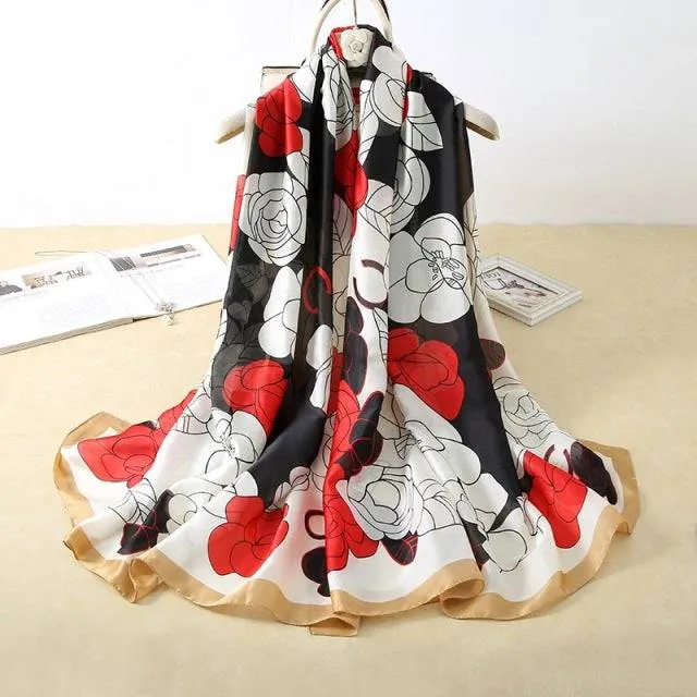 Print silk scarf for lady