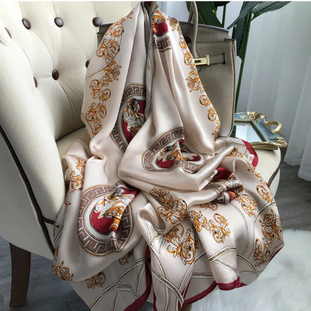 Print silk scarf for lady