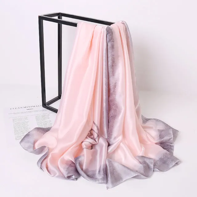 Print silk scarf for lady