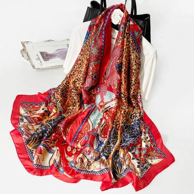 Print silk scarf for lady