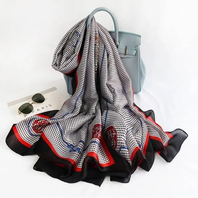 Print silk scarf for lady