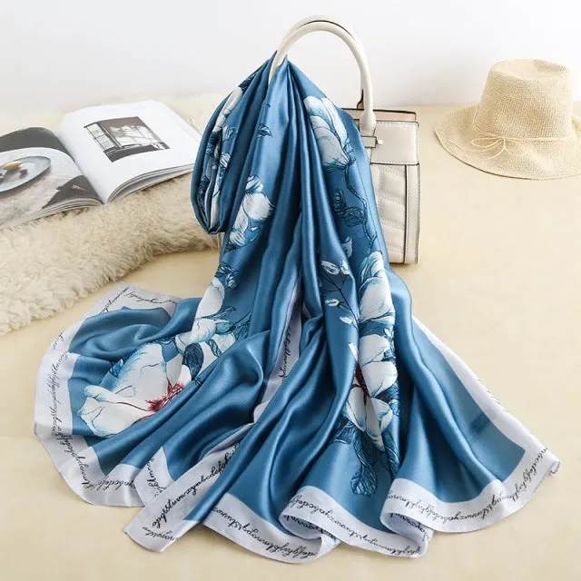 Print silk scarf for lady