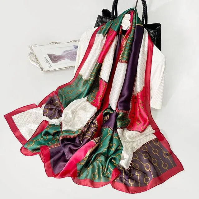 Print silk scarf for lady