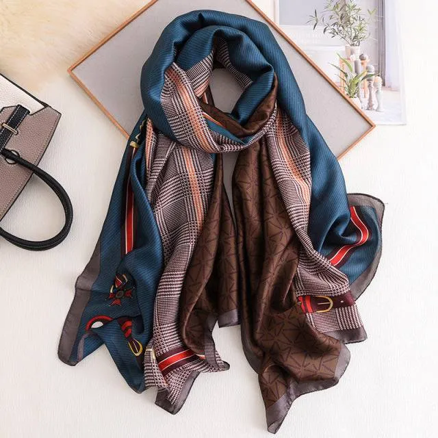 Print silk scarf for lady