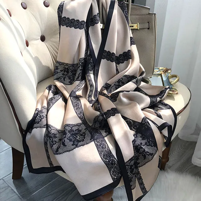 Print silk scarf for lady