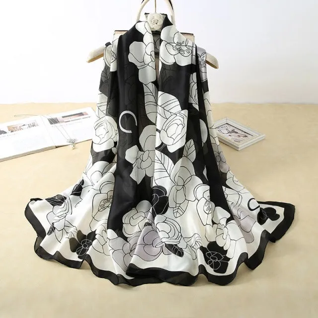 Print silk scarf for lady