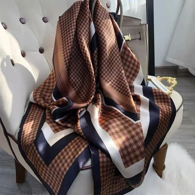Print silk scarf for lady