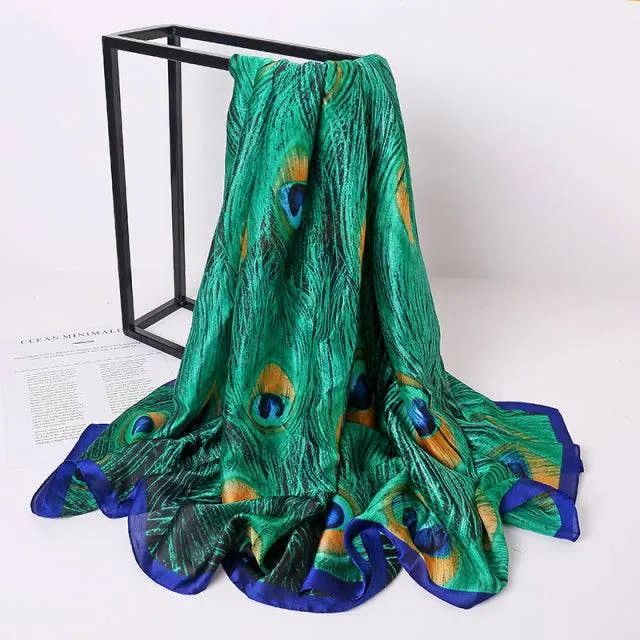 Print silk scarf for lady