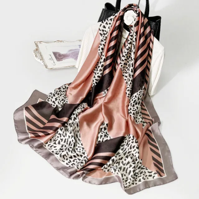 Print silk scarf for lady
