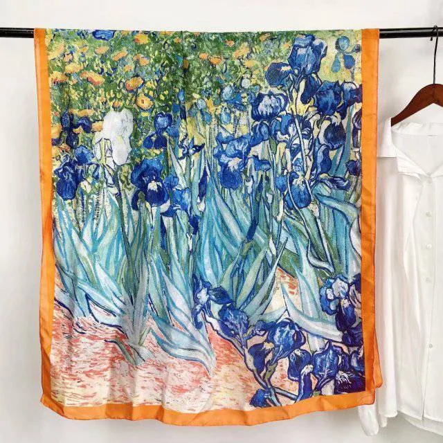 Print silk scarf for lady