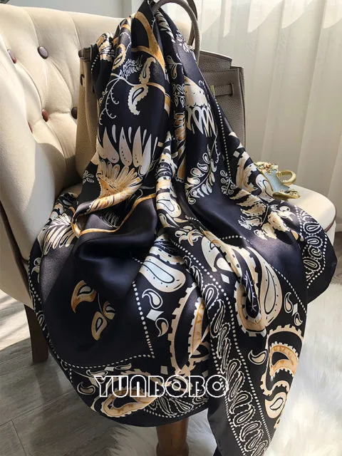 Print silk scarf for lady