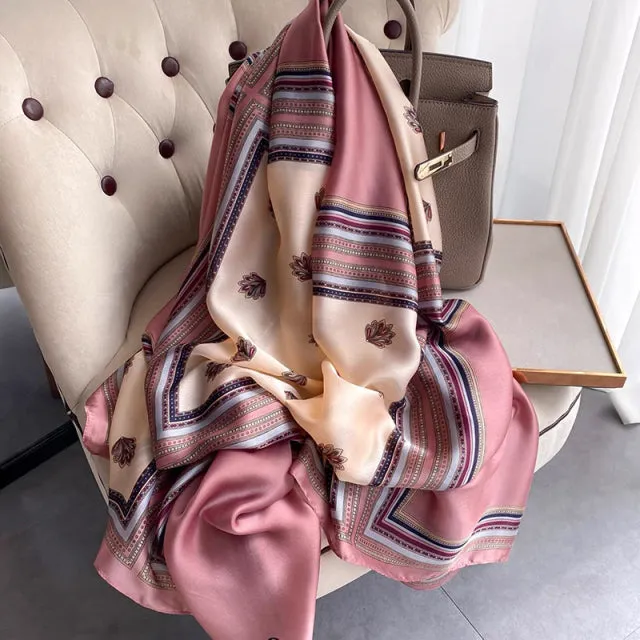 Print silk scarf for lady