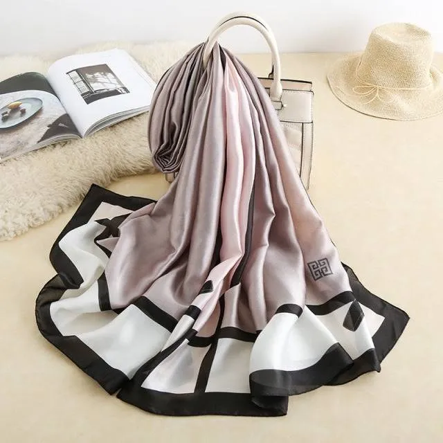 Print silk scarf for lady
