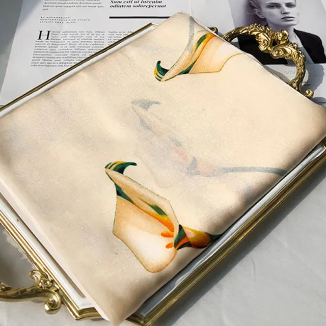Print silk scarf for lady