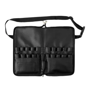 Professional Makeup Brushes Organizer Bag, 24 Pockets Professional Makeup Brush Bag, Organizer Foldable, With Artist Belt Strap, Portable Zipper, For Travel Home (Brush NOT Included)