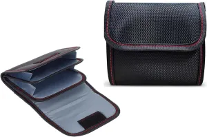 Professional Photography Filter Bag, 3-Pocket Camera Lens Filter Bag Entrainment, Waterproof And Dustproof Anti-Fall Design Suitable for 25mm-82m Filters, Pack of 2 (Red)