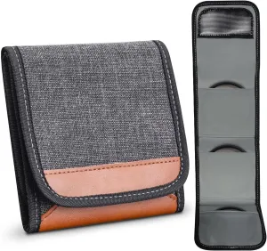Professional photography Filter Holder Belt Bag Pouch waterproof and dustproof design, suitable for 25mm-82m Filter bag Three, Pack of 1 (Gray)