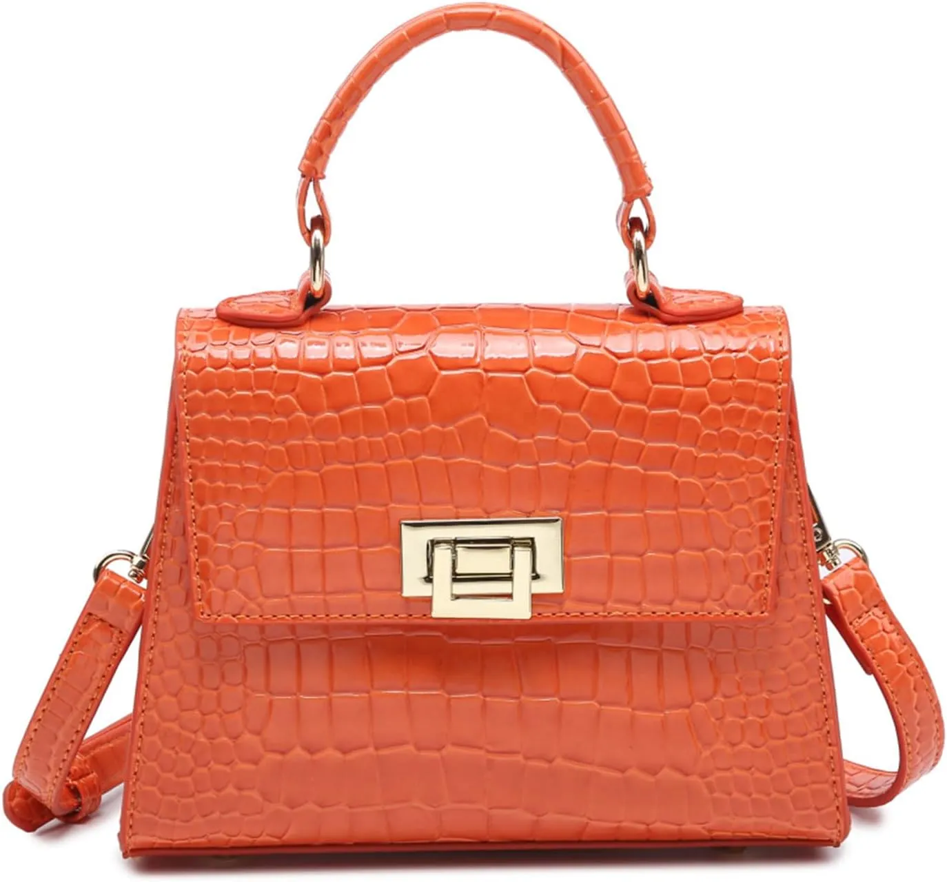 PU Leather Handbags and Purses for Women Crocodile Pattern Top Handle Shoulder Bags Flap Crossbody Satchel Bagsbag1429OWOISS