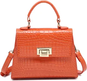 PU Leather Handbags and Purses for Women Crocodile Pattern Top Handle Shoulder Bags Flap Crossbody Satchel Bagsbag1429OWOISS