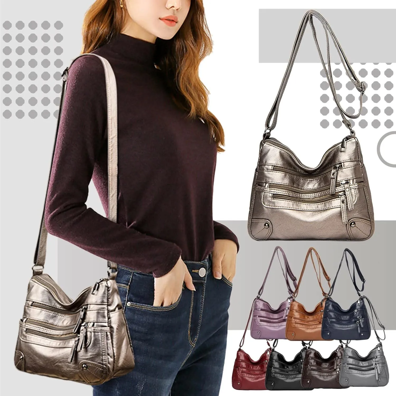 Puffer Tote Bag Outdoor Sling Bag Body Bag Zipper Trendy Crossbody Purse Chest Bag With Adjustable Guitar Strap