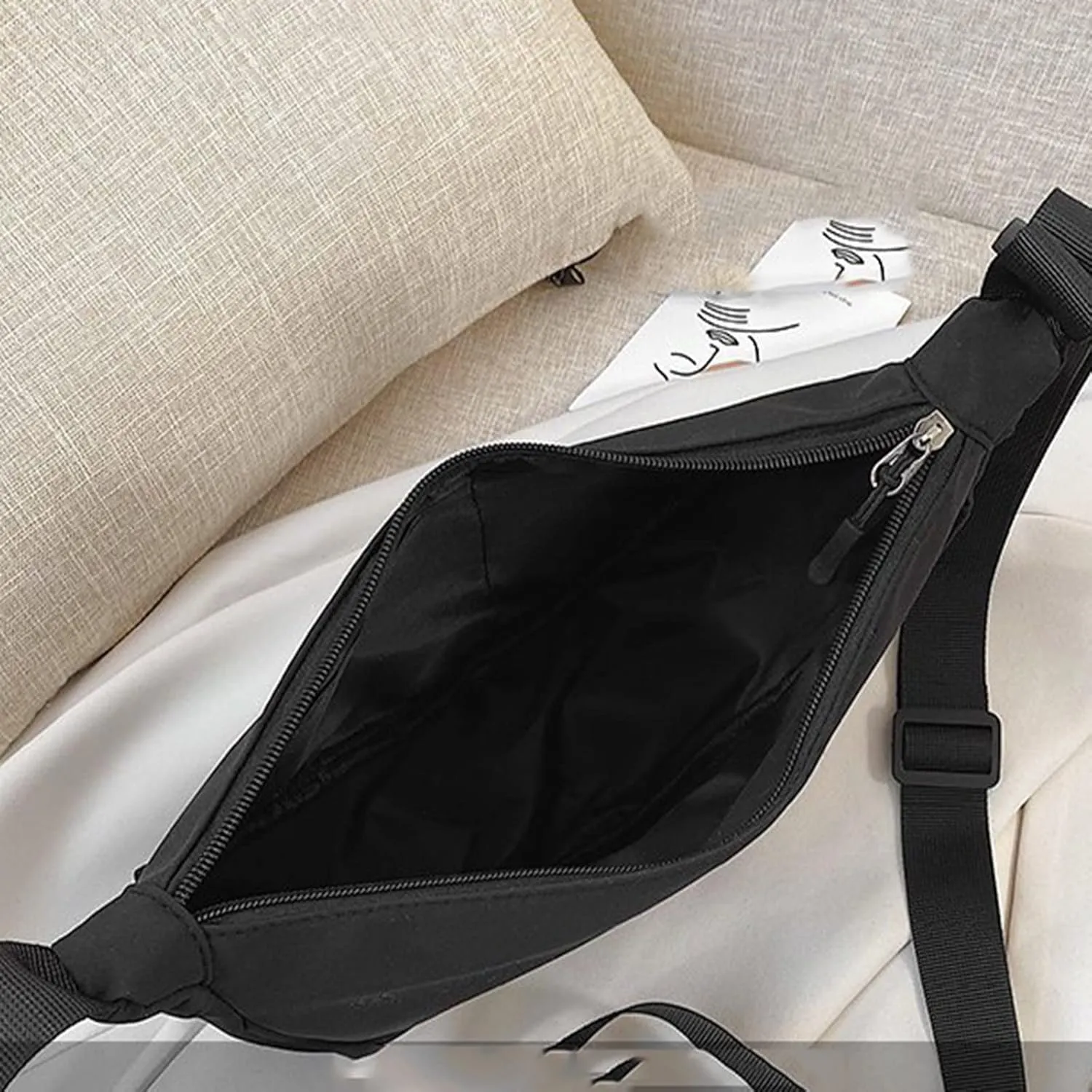 Purses and Handbags Handbag Use Custom Printed Cotton Canvas Tote With Outside Messenger Bag