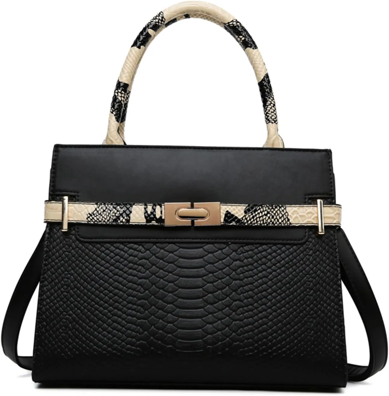 Purses and Handbags Women Fashion PU Leather Crocodile Print Tote Crossbody Shoulder Bags Lady Top Handle Work Satchelbag1289OWOISS