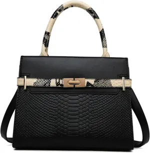 Purses and Handbags Women Fashion PU Leather Crocodile Print Tote Crossbody Shoulder Bags Lady Top Handle Work Satchelbag1289OWOISS
