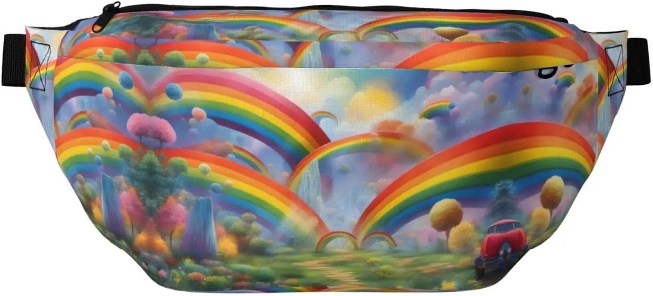 Rainbow Bright Stylish Crossbody Waist Pack - Versatile And Compact Travel Pouch For Hands-Free Storage