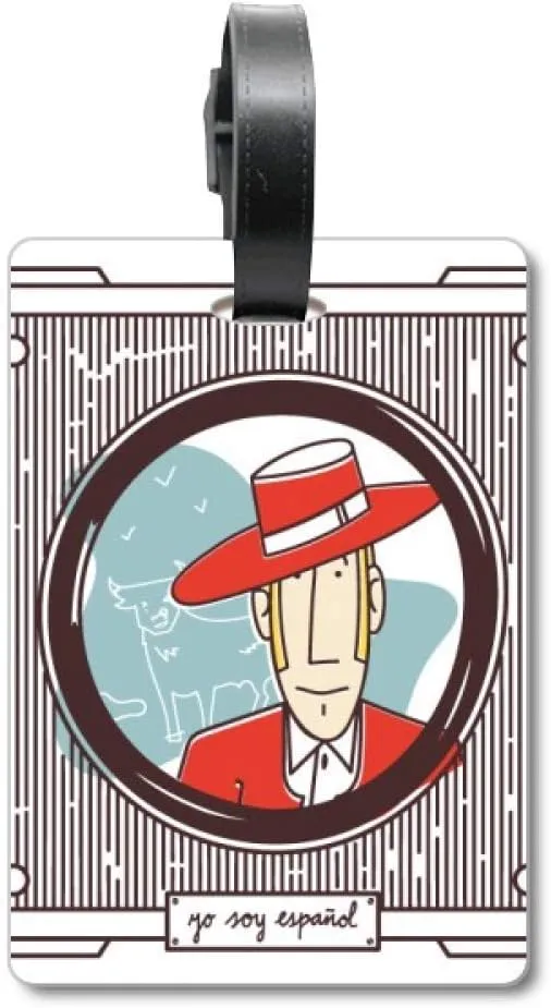 Red Garment Spanish Illustration Suitcase Bag Tag Luggage Card Hanging Scutcheon Label