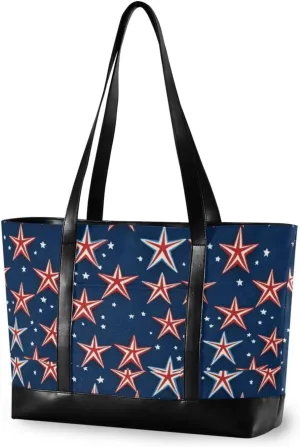 Red Stars 4th Of July Independence Day classy professional tote bag for women with zipper diaper bag tote for university with Personalized bolsos secret para mujeres
