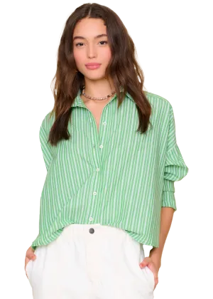 Riley shirt in matcha stripe