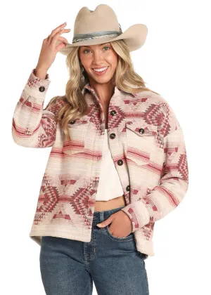 Rock & Roll Women's Aztec Sherpa Lined Shacket