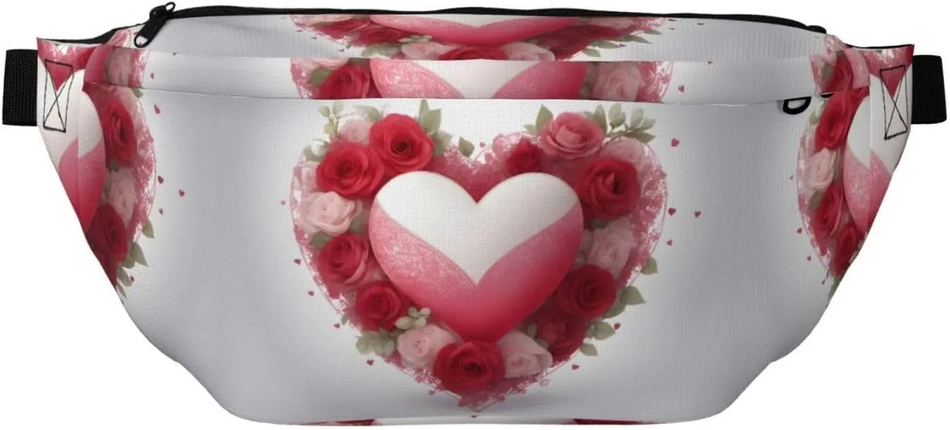 Romantic Heart Stylish Crossbody Waist Pack - Versatile And Compact Travel Pouch For Hands-Free Storage