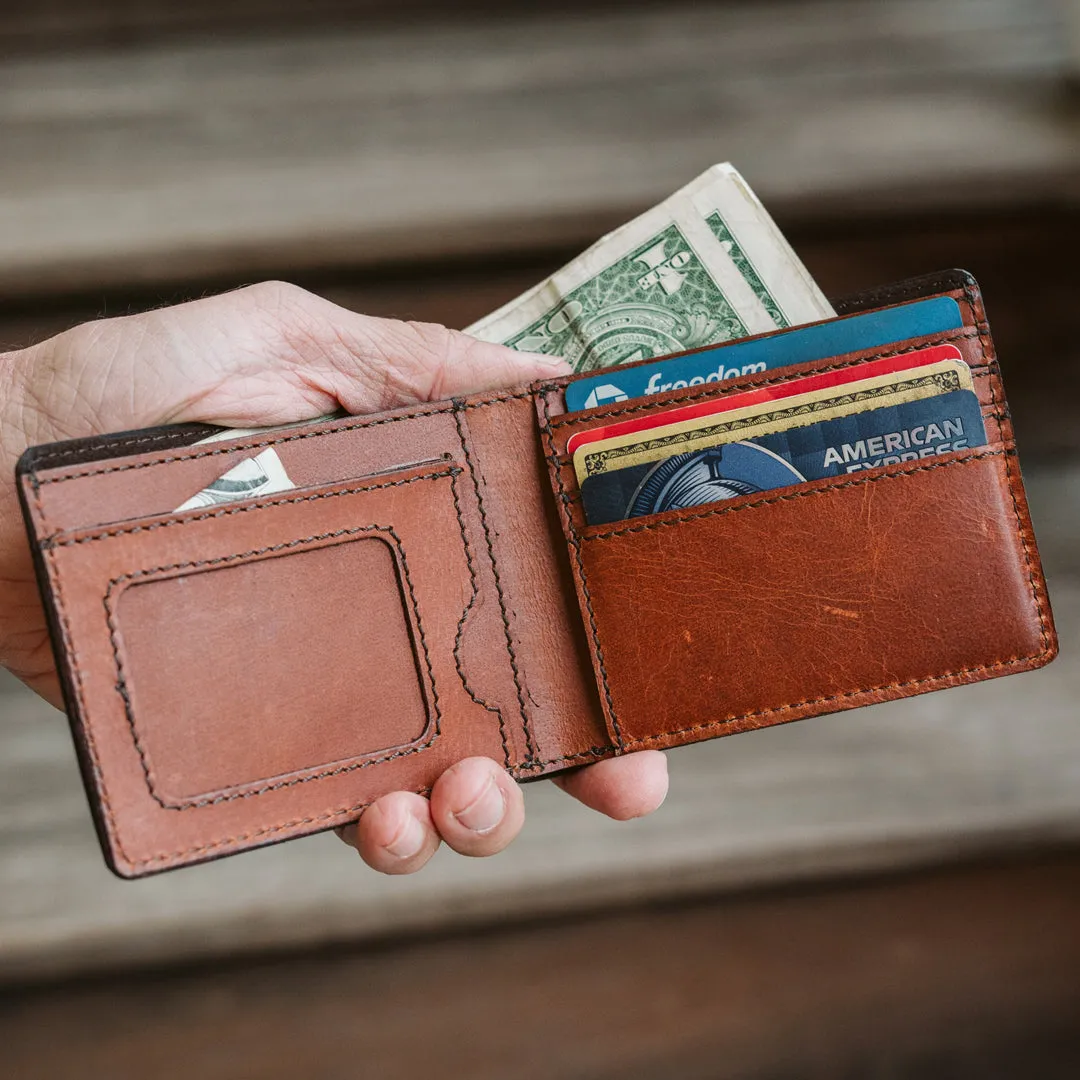 Roosevelt Leather Billfold Wallet | Amber Brown