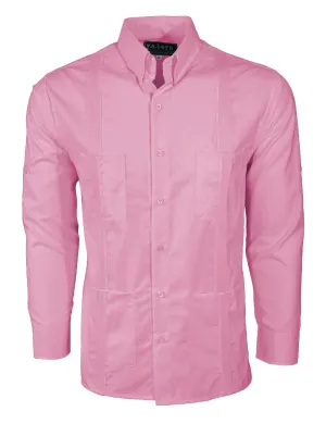 Rose Pink Lux Four Pocket Traditional Guayabera