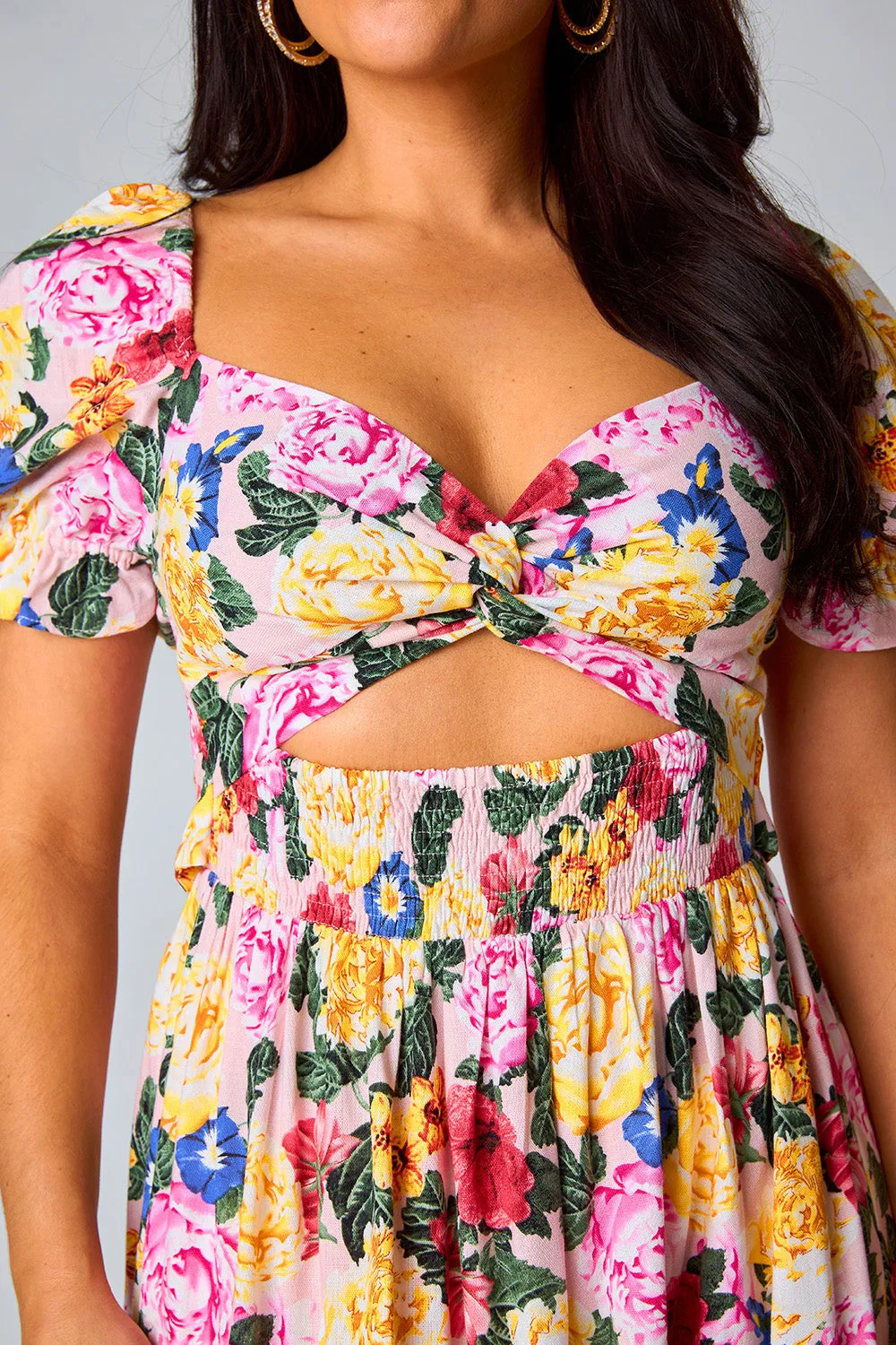 Ross Cut Out Midi Dress - Monet