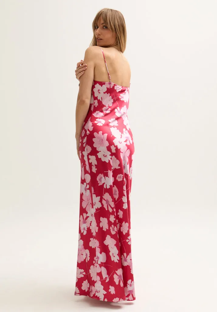 Roxy Spaghetti Strap Savannah Print Maxi Dress In Red