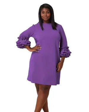 Ruffle Sleeve Sheath Dress | Violet