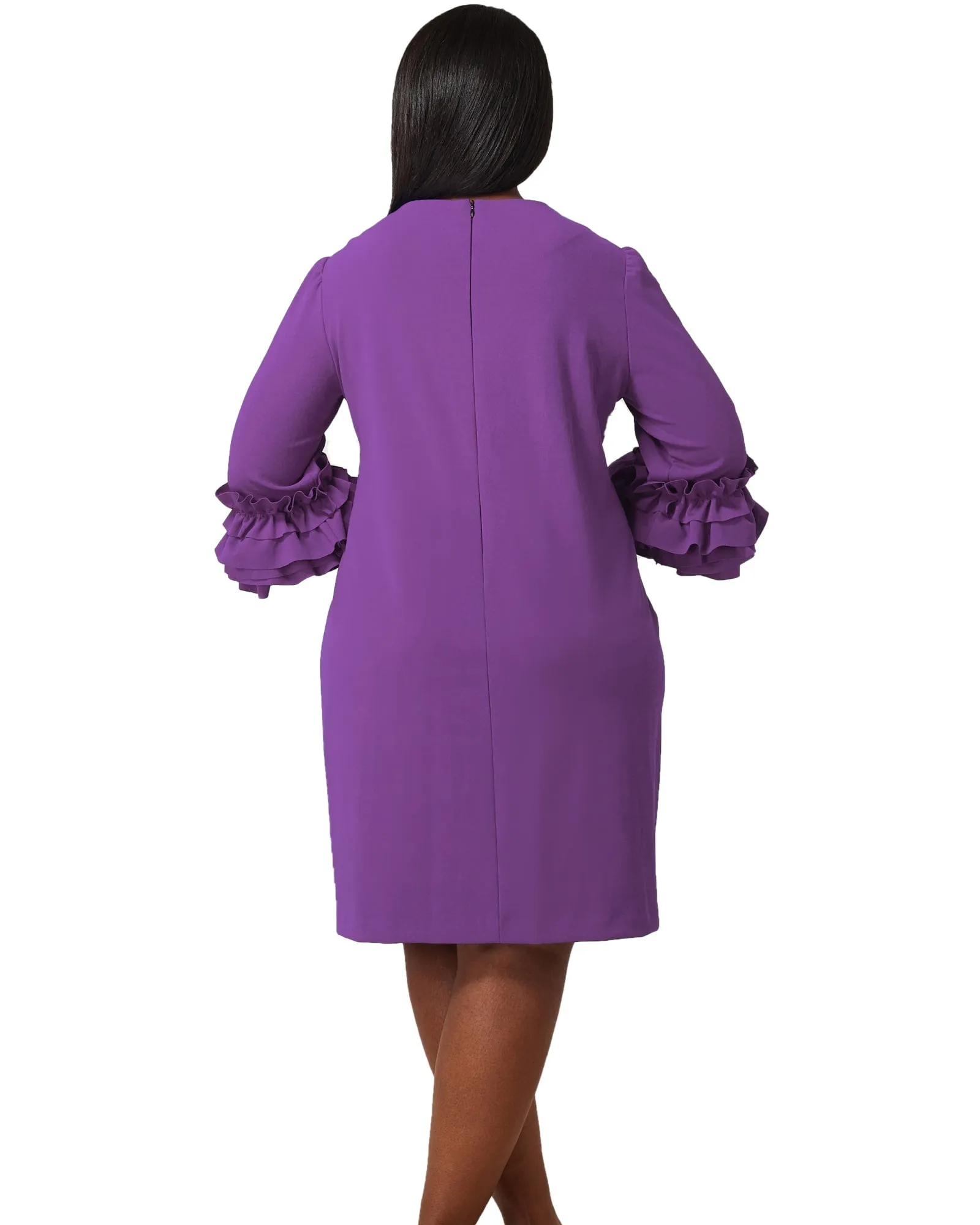 Ruffle Sleeve Sheath Dress | Violet